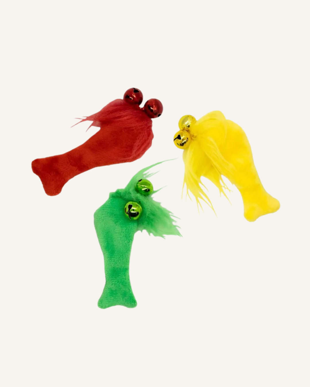 Playology Pouncing Feather Fish 3-pack | Kattenspeelgoed