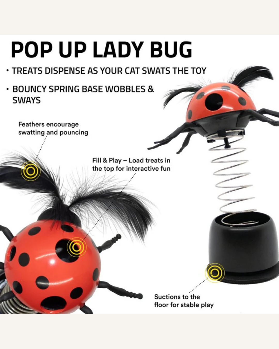 Playology Ladybug Treater | Interactief Kattenspeelgoed