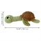Plush turtle dog toy with green body and brown shell by Kong Scruffs, 26x11x36cm.