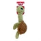 Green plush turtle dog toy with braided rope legs and a red Kong tag.