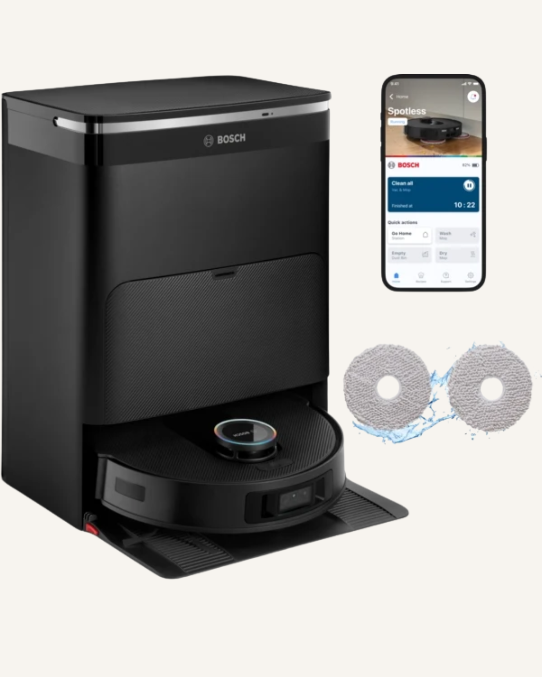 Bosch Spotless Max Cam BCRDW3BX | Robotstofzuiger met Dweilfunctie