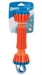 Orange and blue Chuckit Rugged Bumper dog toy with textured grip, 20 cm length.