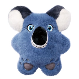 Plush blue koala dog toy with large ears, black nose, blue eyes, and paw details.